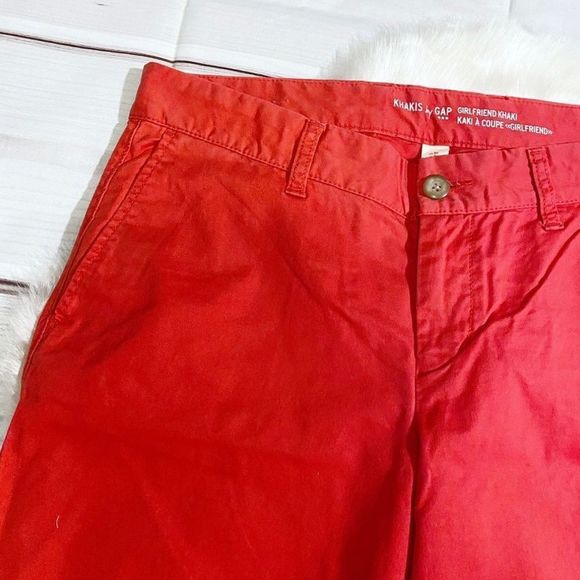 GAP girlfriend khaki pants in coral red - Picture 2 of 4